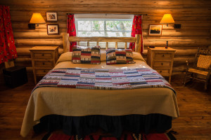 Queen bedroom at Dining Cabin 4 | Dude Ranch Near Yellowstone | CM Ranch