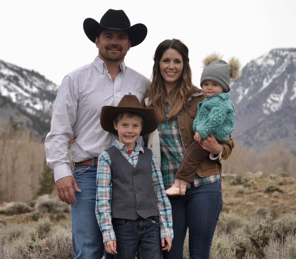 CM Ranch Managers Mollie and Hunter Sullivan and kids at CM Ranch in Dubois, WY | best horseback riding vacations