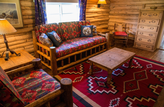 Sitting room in Hill Cabin 1 | Wyoming Guest Ranch | CM Ranch