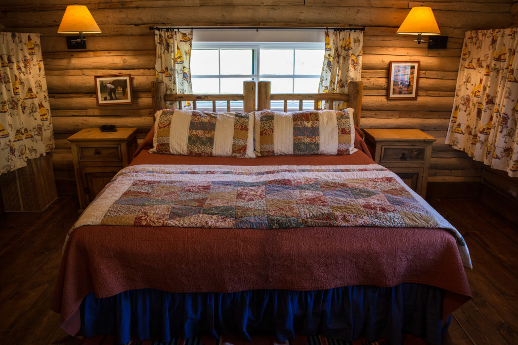 Queen Bedroom in Hill Cabin 3 | Wyoming Dude Ranches for Families | CM Ranch