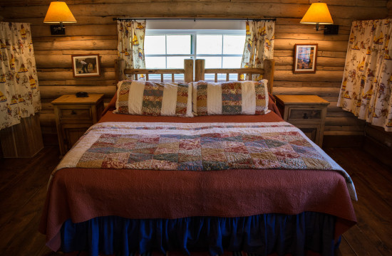 Queen Bedroom in Hill Cabin 3 | Wyoming Dude Ranches for Families | CM Ranch