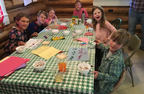 Kids do arts and crafts in a cabin at CM Ranch in Dubois, WY | Dude ranch Wyoming family