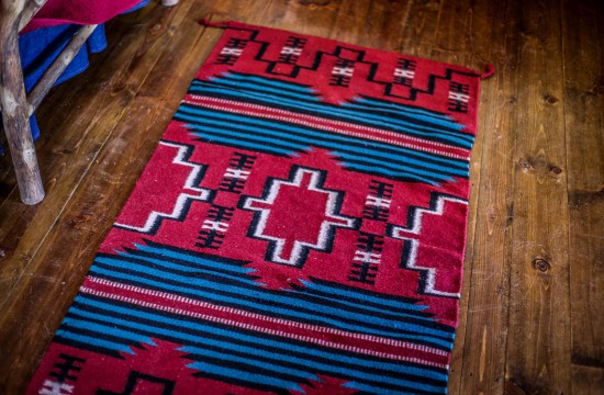 Authentic western rug at Dining Cabin 1 | Wyoming Guest Ranches | CM Ranch