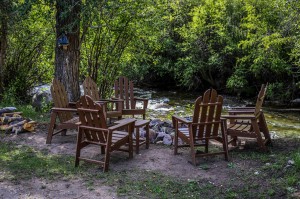 Baker House Patio Seating | Wyoming Guest Ranch | CM Ranch