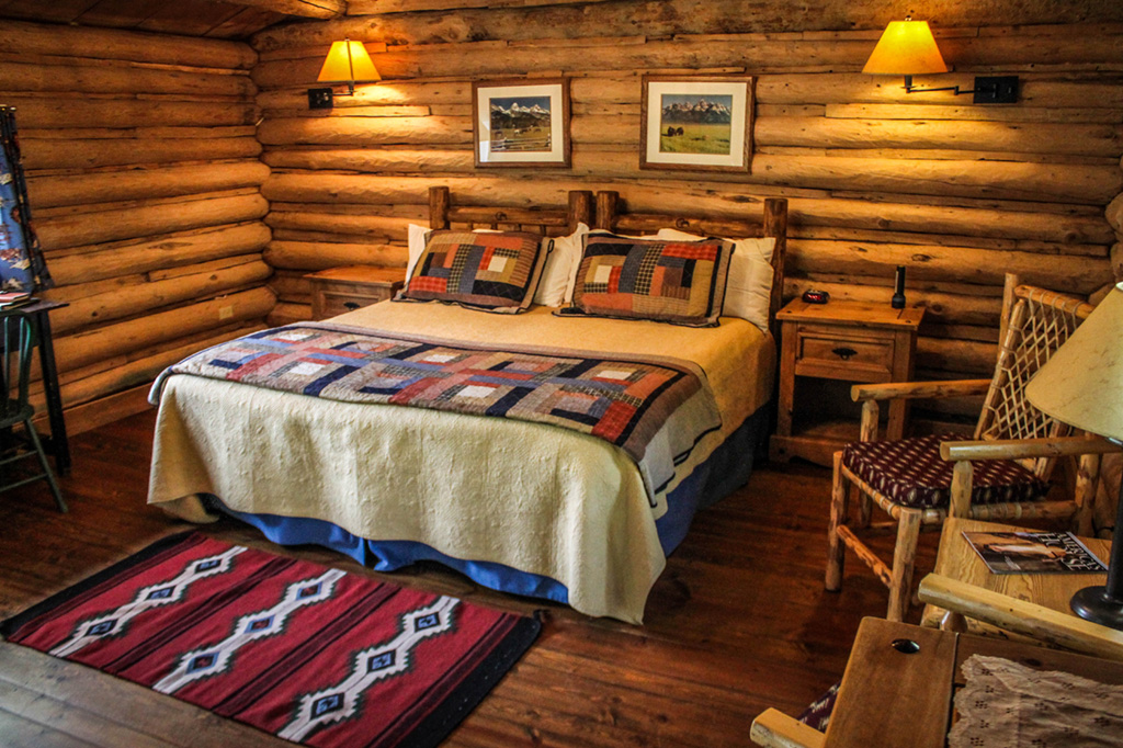 King bedroom in Dining Cabin 2 | Best Dude Ranches in Wyoming | CM Ranch