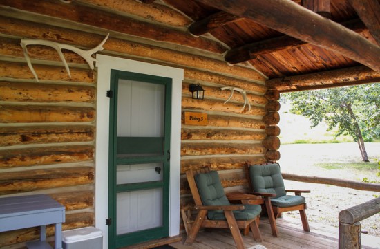 Front porch at Dining Cabin 3 | Wyoming Dude Ranch Vacation | CM Ranch