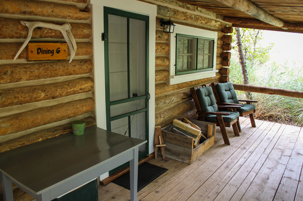 The porch at Dining Cabin 6 | Dubois Wyoming Lodging | CM Ranch