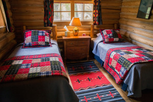 Twin bedroom in the Garden Cabin | Wyoming ranch vacation | CM Ranch