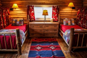 Twin Bedroom in Hill Cabin 4 | Cabins in Dubois Wyoming | CM Ranch