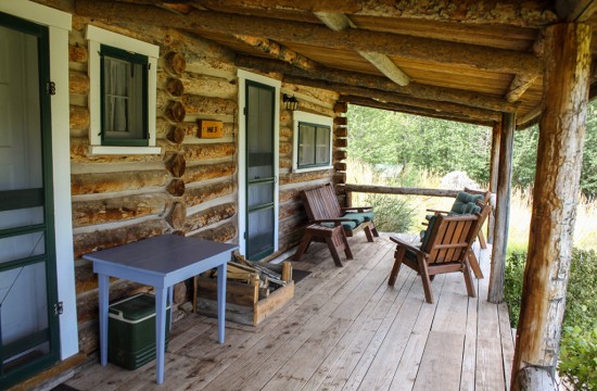 The porch of Hill Cabin 3 | Wyoming Dude Ranches for Families | CM Ranch
