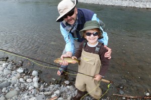 A father and child fishing near CM Ranch in Dubois, WY | Wyoming dude ranch