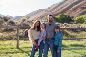 CM Ranch Managers Mollie and Hunter Sullivan with their children at CM Ranch in Dubois, WY | best horseback riding vacations